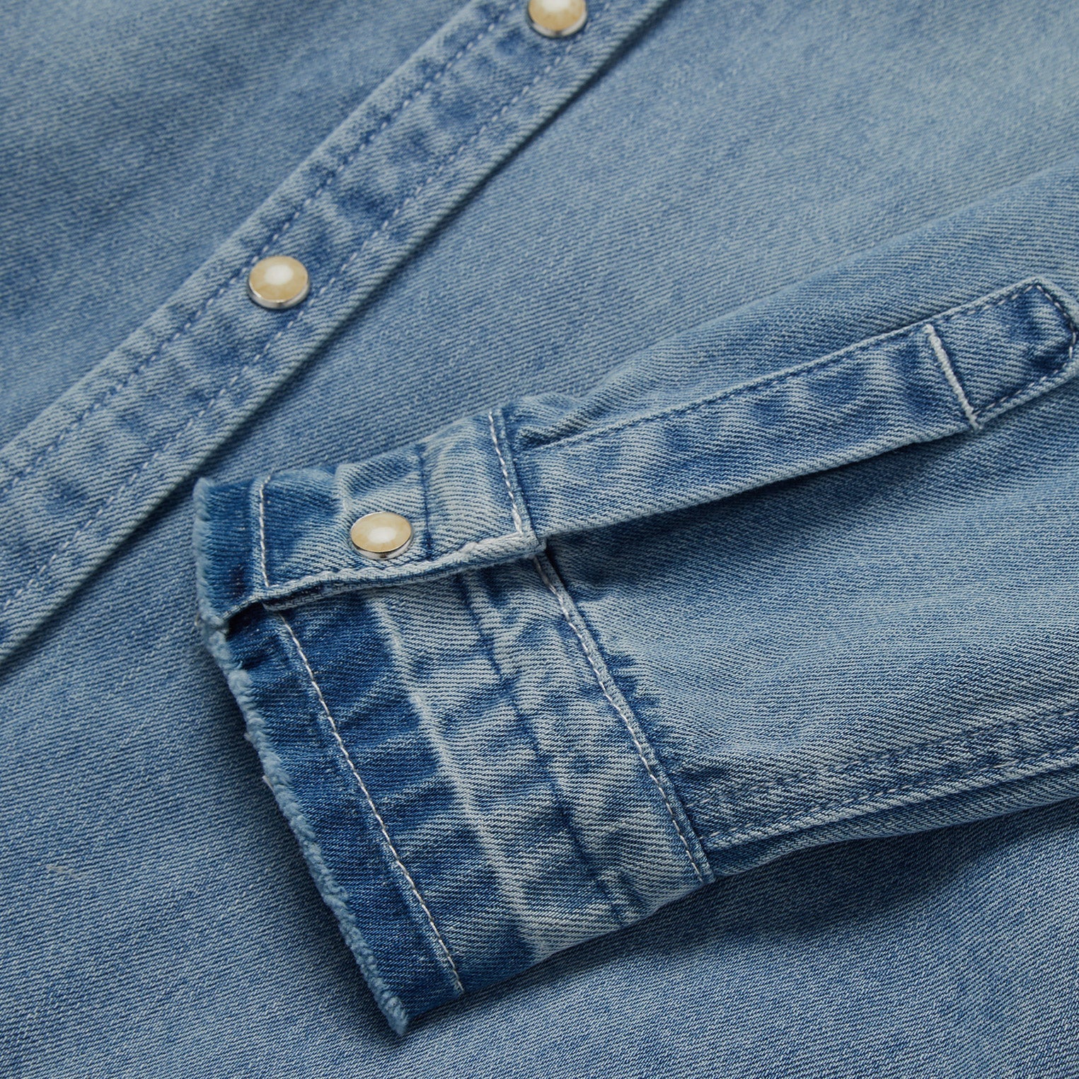 Loose Fit Denim Snap-Front Shirt | Stetson Blue