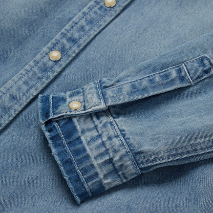 Loose Fit Denim Snap-Front Shirt | Stetson Blue
