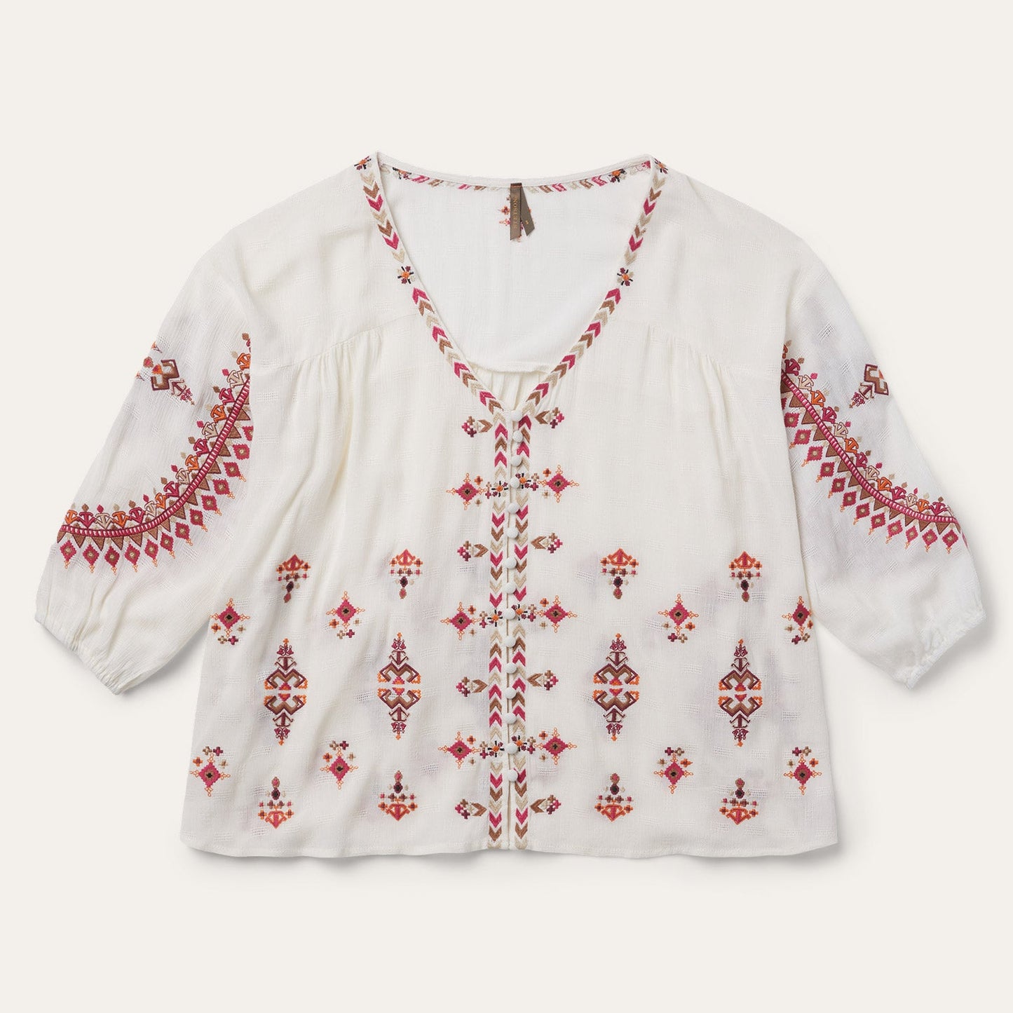 Dobby Peasant Blouse | Stetson White