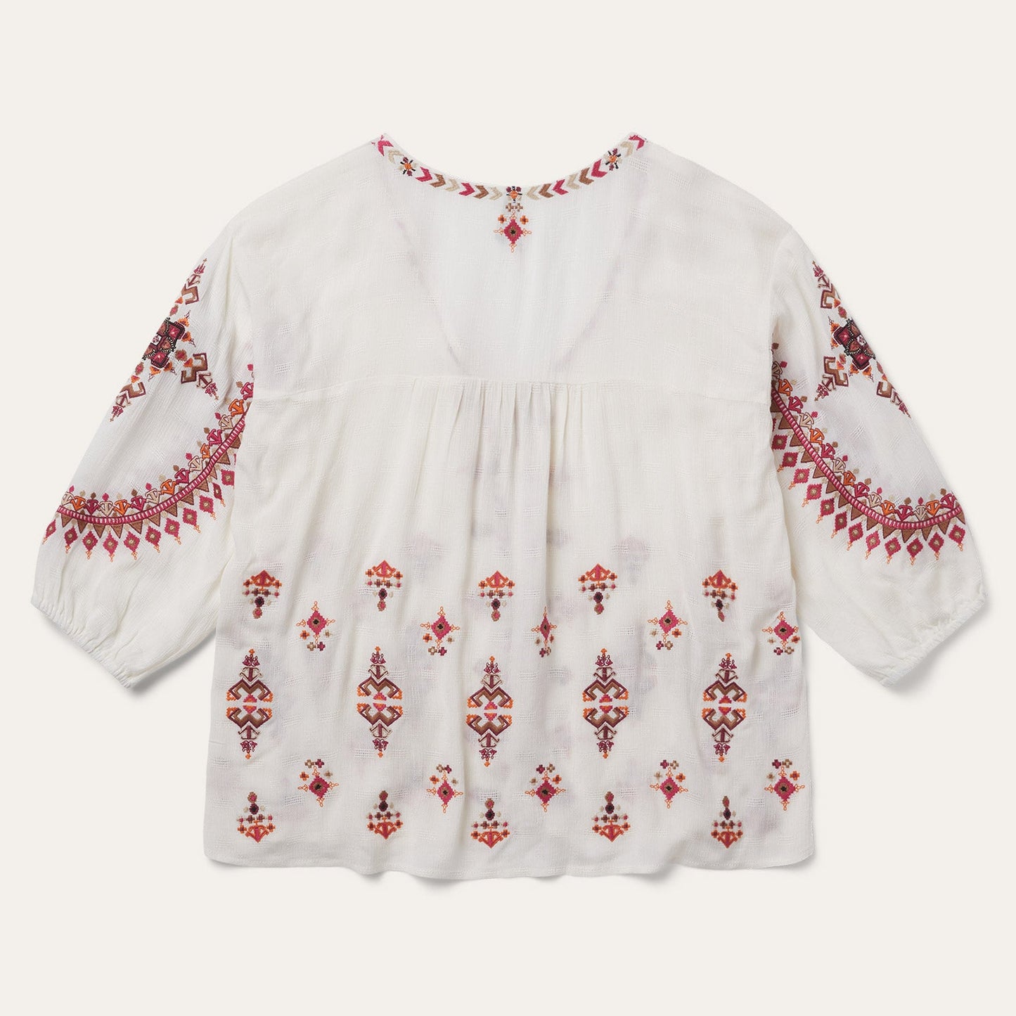 Dobby Peasant Blouse | Stetson White