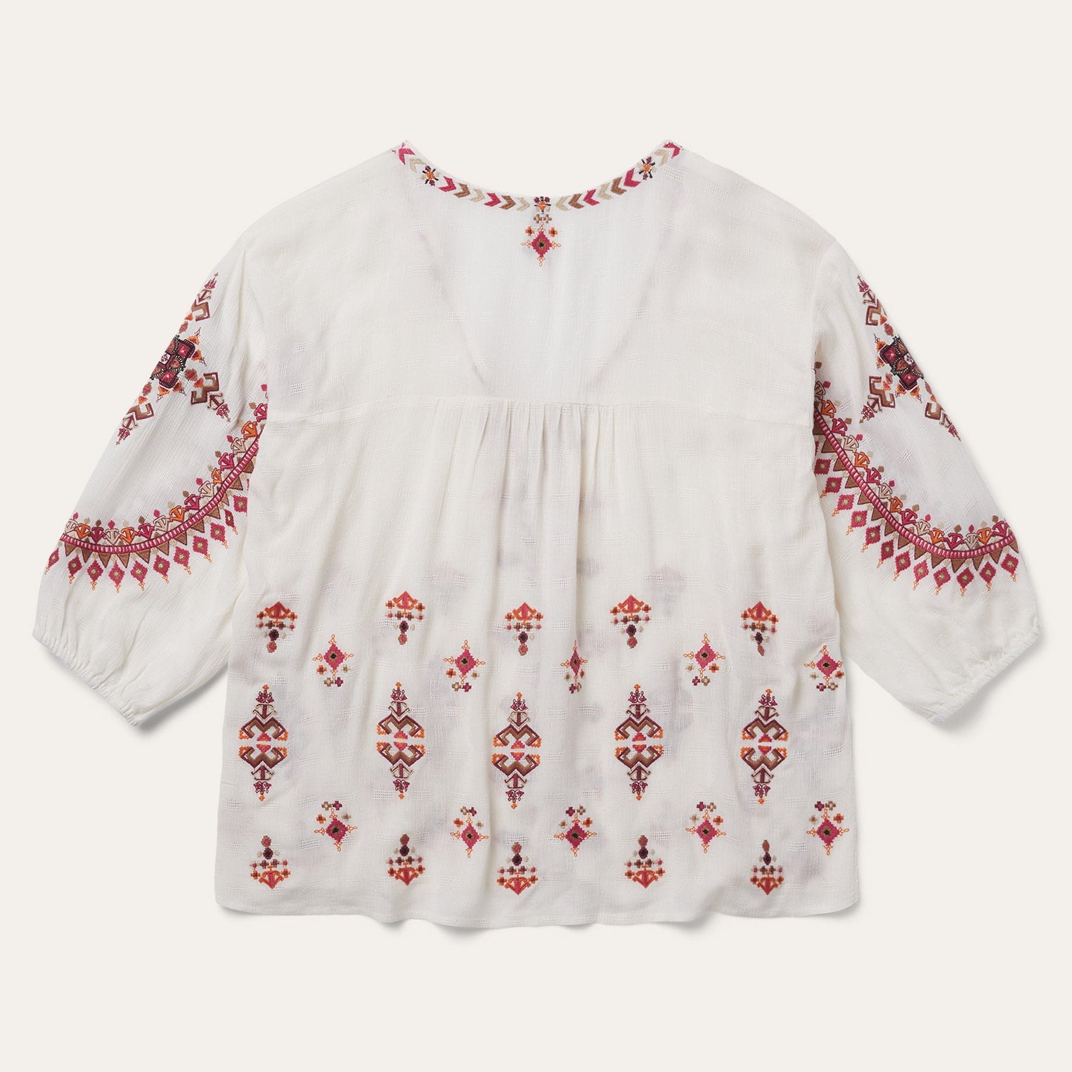 Dobby Peasant Blouse | Stetson White