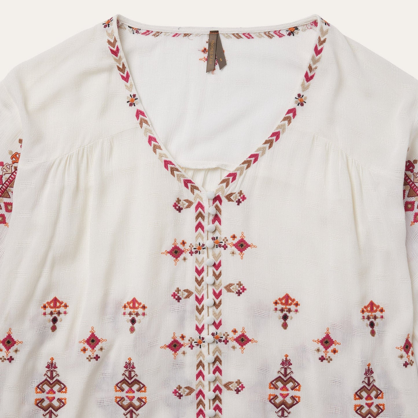 Dobby Peasant Blouse | Stetson White