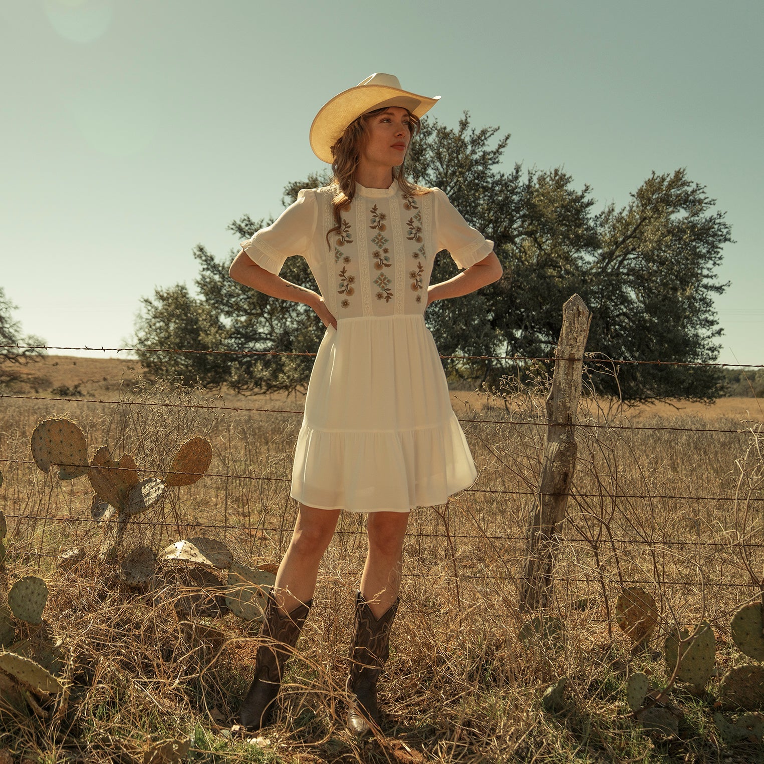 Flat Weave Dress | Stetson White