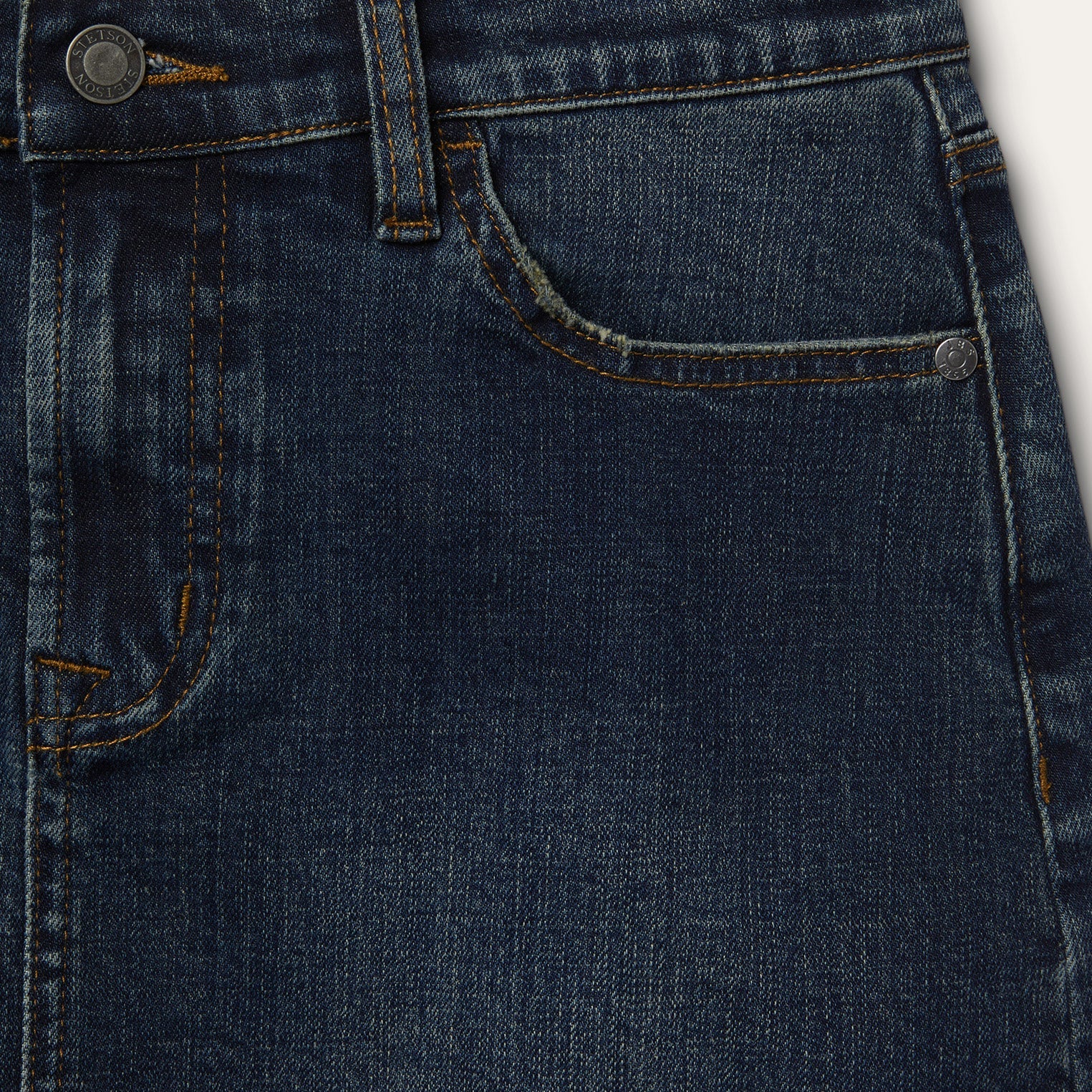 Stretch Denim 5-Pocket Skirt | Stetson Blue