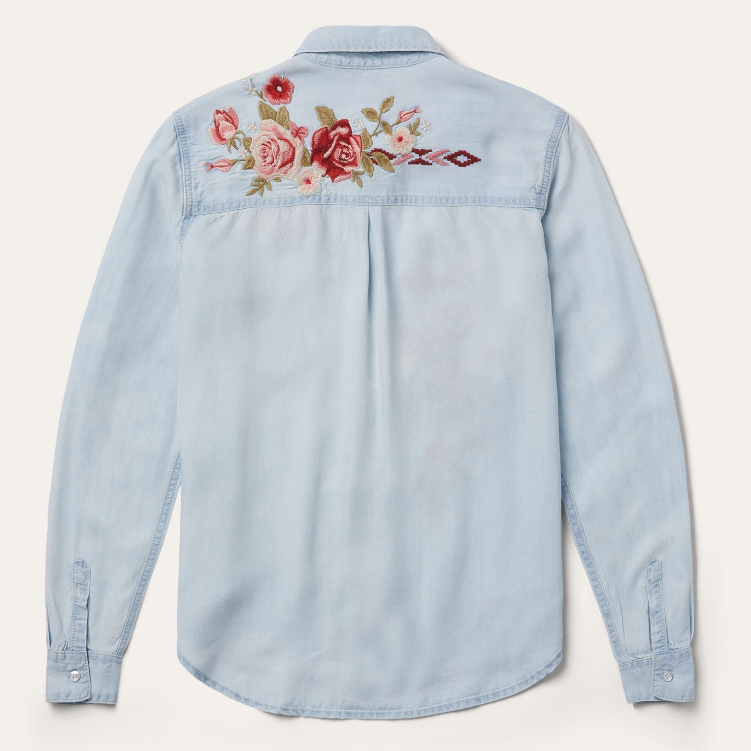 Long-Sleeved Embroidered Shirt | Stetson Blue