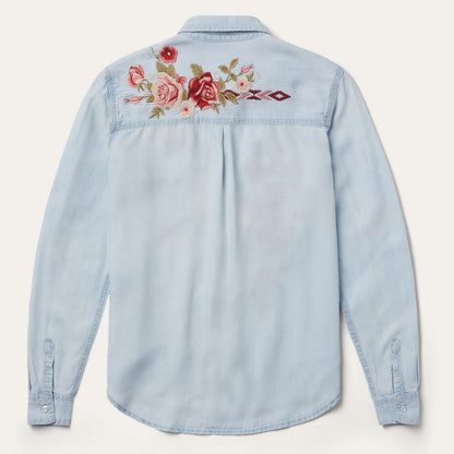 Long-Sleeved Embroidered Shirt | Stetson Blue