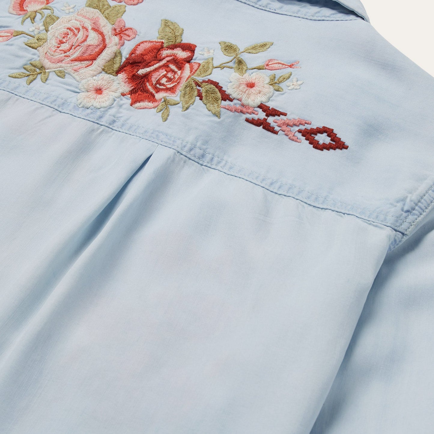 Long-Sleeved Embroidered Shirt | Stetson Blue