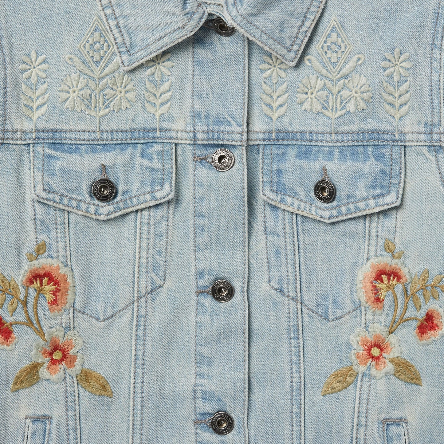 Embroidered Denim Jacket | Stetson Blue