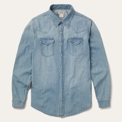 Long-Sleeved Denim Shirt | Stetson Blue