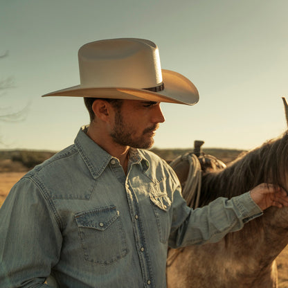 Long-Sleeved Denim Shirt | Stetson Blue