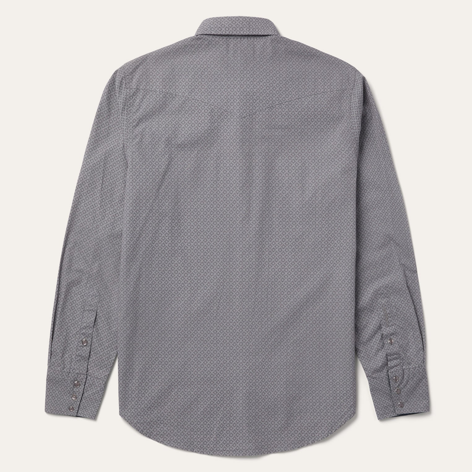 Diamond Print Western Shirt | Stetson Grey