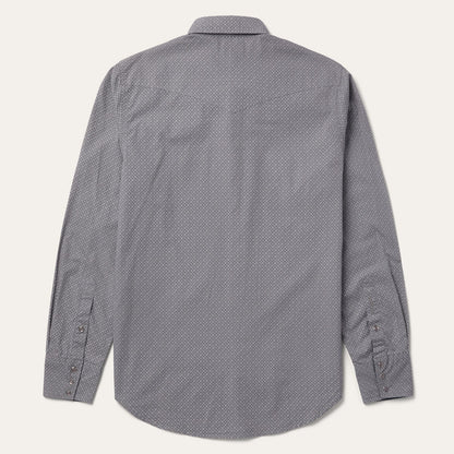 Diamond Print Western Shirt | Stetson Grey
