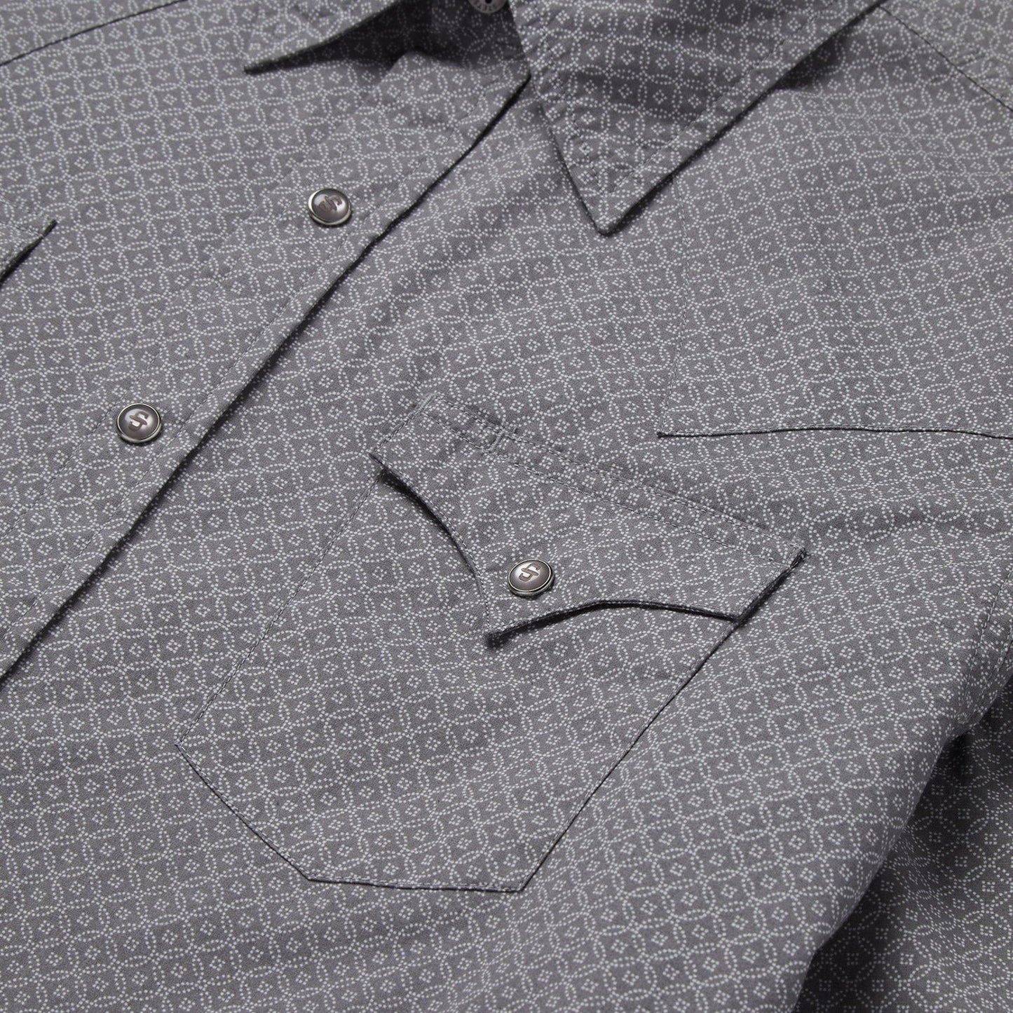 Diamond Print Western Shirt | Stetson Grey