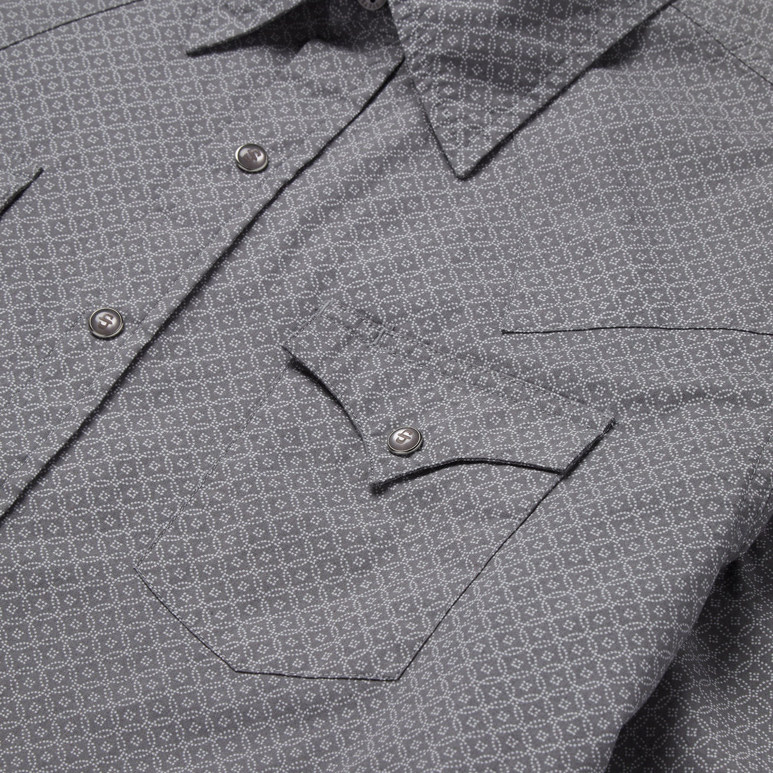 Diamond Print Western Shirt | Stetson Grey