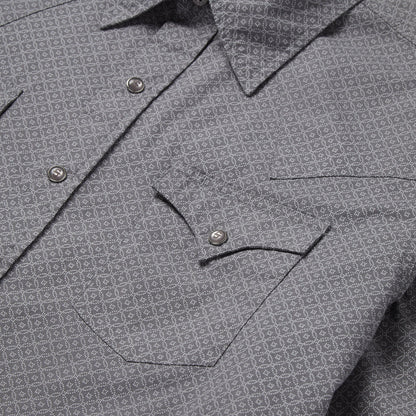 Diamond Print Western Shirt | Stetson Grey