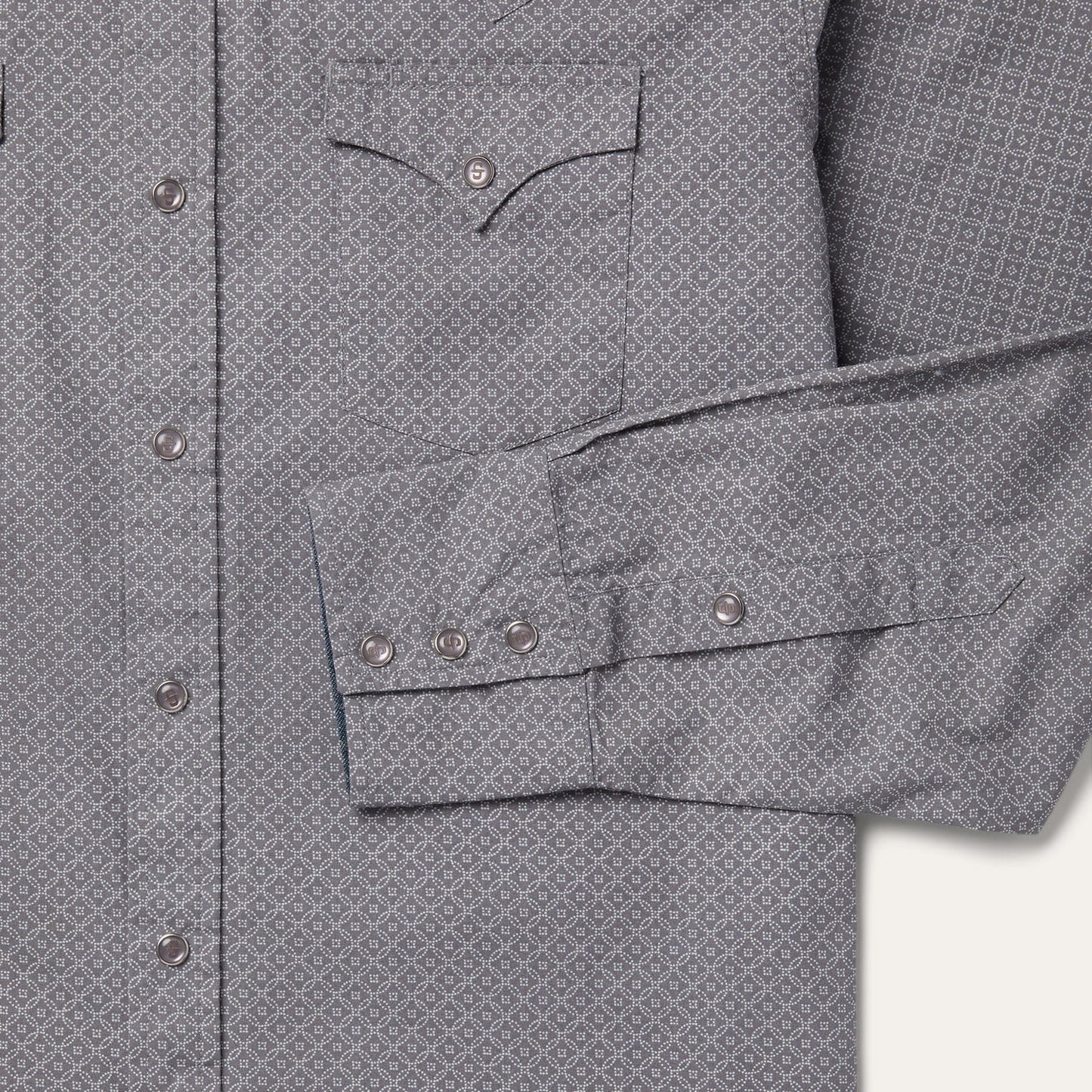 Diamond Print Western Shirt | Stetson Grey
