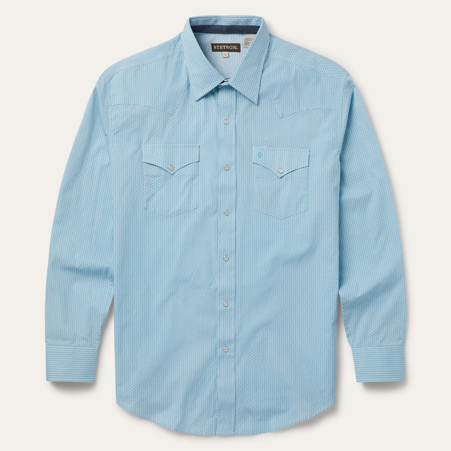 Geo Western Shirt | Stetson Blue