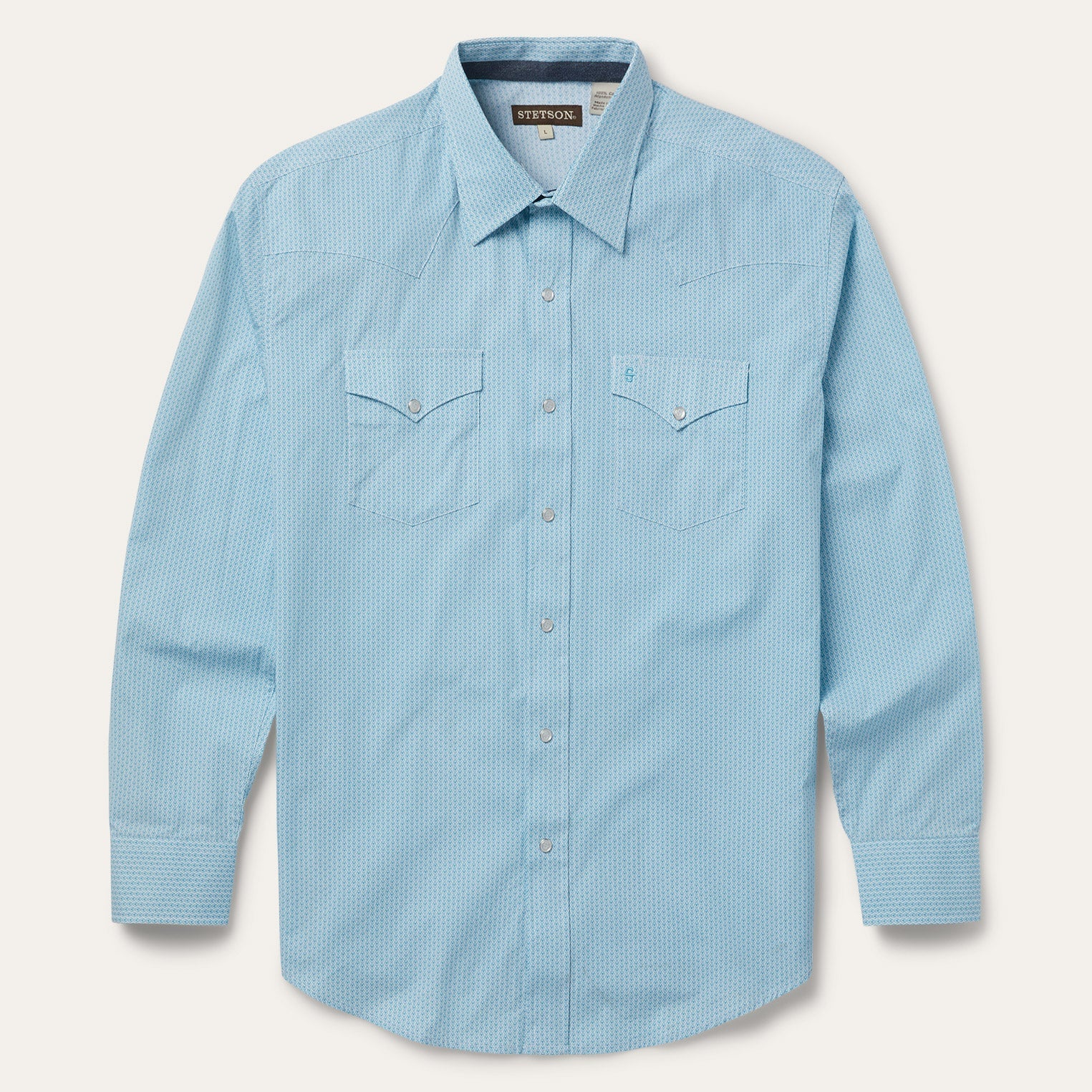 Geo Western Shirt | Stetson Blue