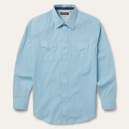 Geo Western Shirt | Stetson Blue