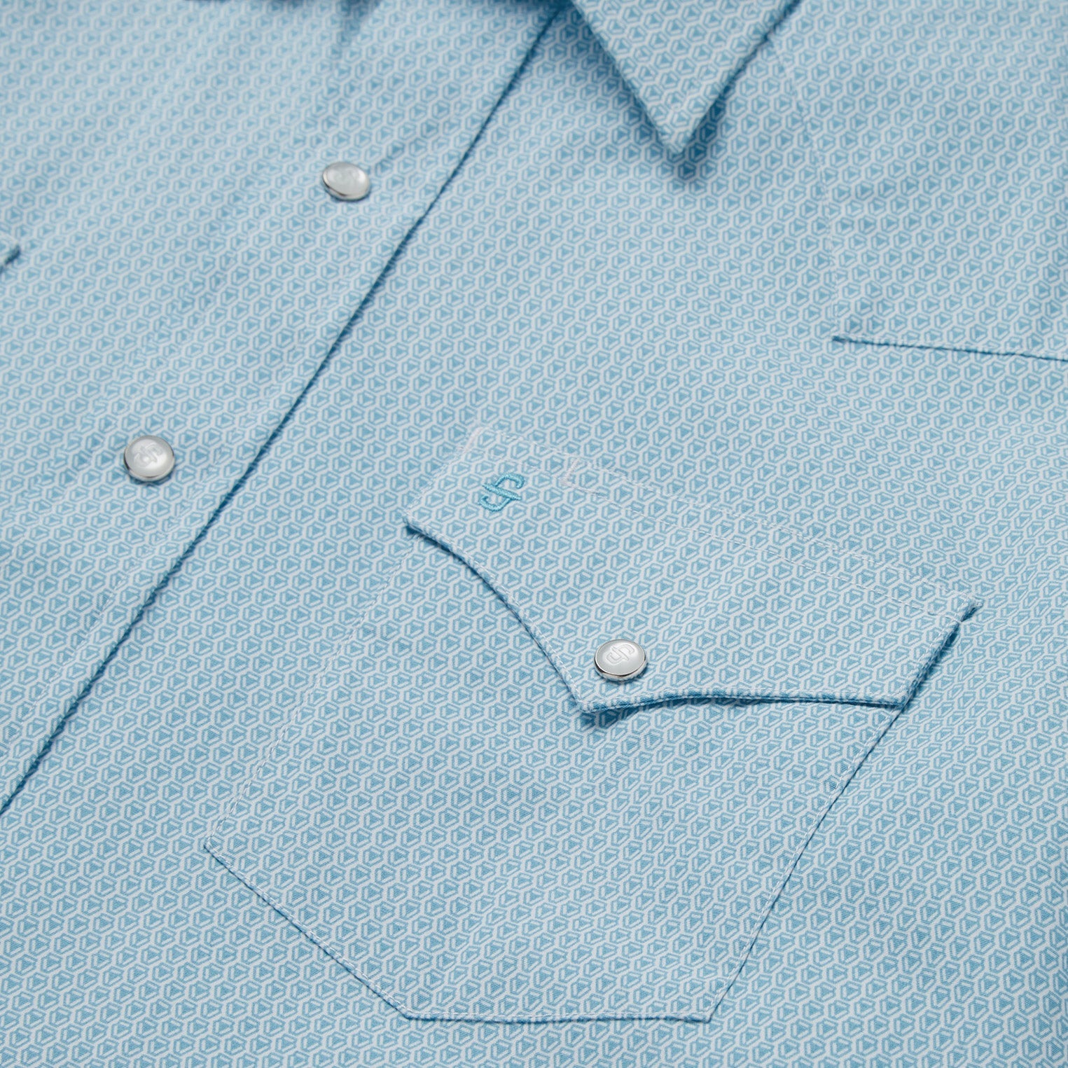 Geo Western Shirt | Stetson Blue