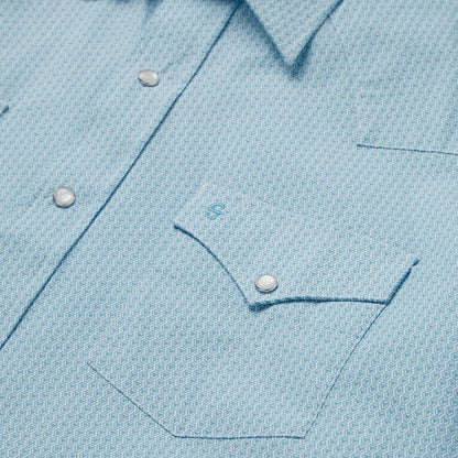 Geo Western Shirt | Stetson Blue