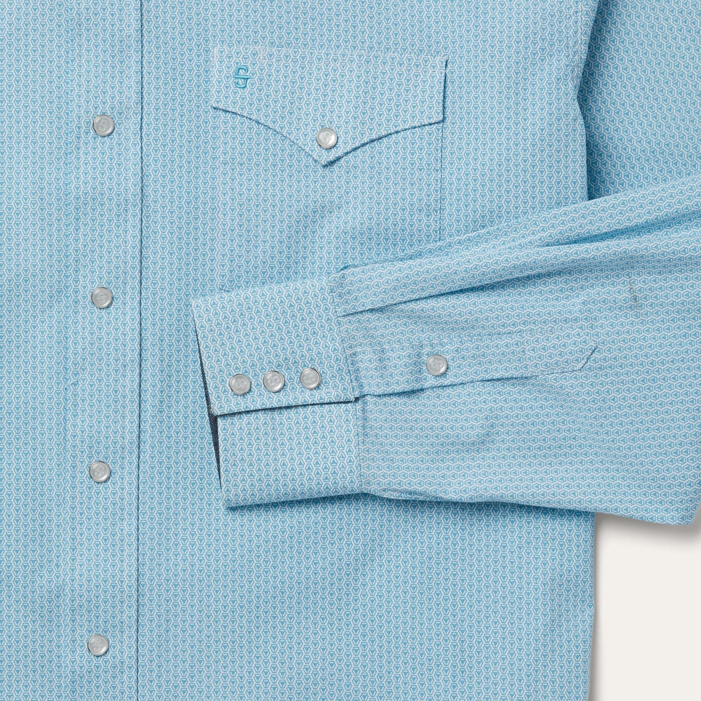 Geo Western Shirt | Stetson Blue