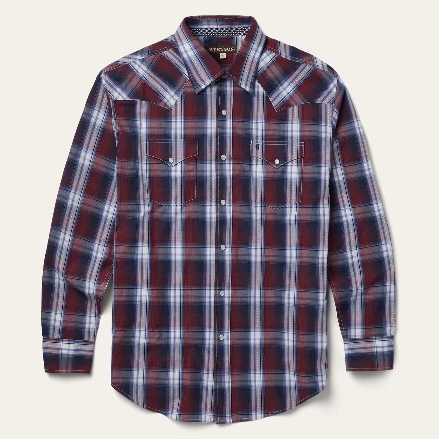 Good Luck Plaid Western Shirt | Stetson Wine