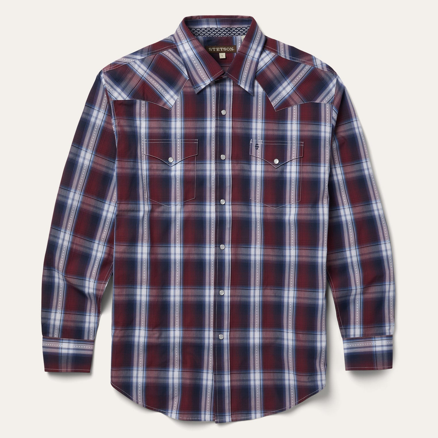Good Luck Plaid Western Shirt | Stetson Wine