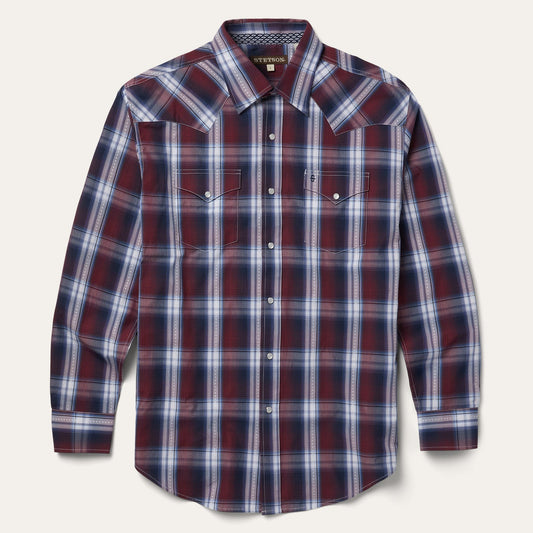 Good Luck Plaid Western Shirt | Stetson Wine