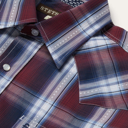 Good Luck Plaid Western Shirt | Stetson Wine