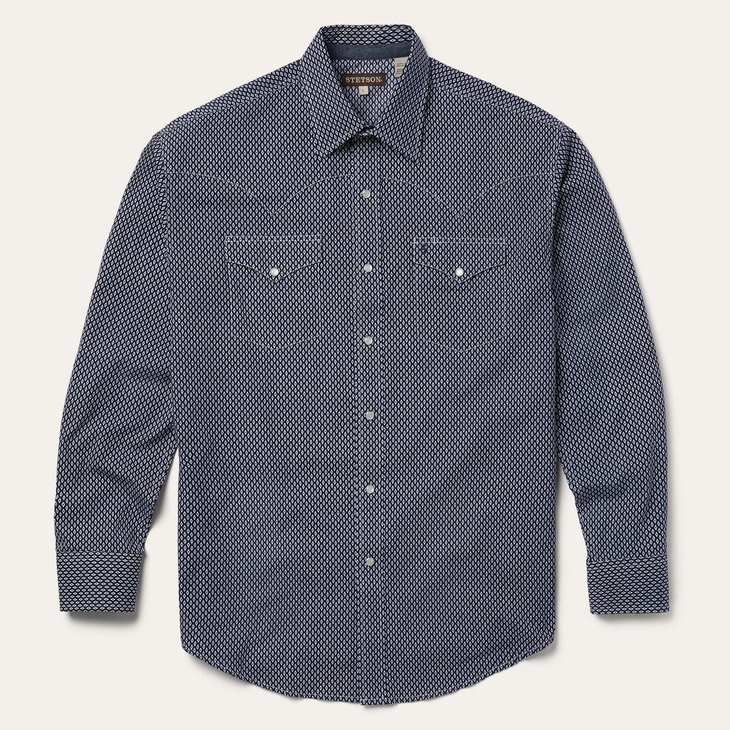 Diamond Geo Western Shirt | Stetson Blue