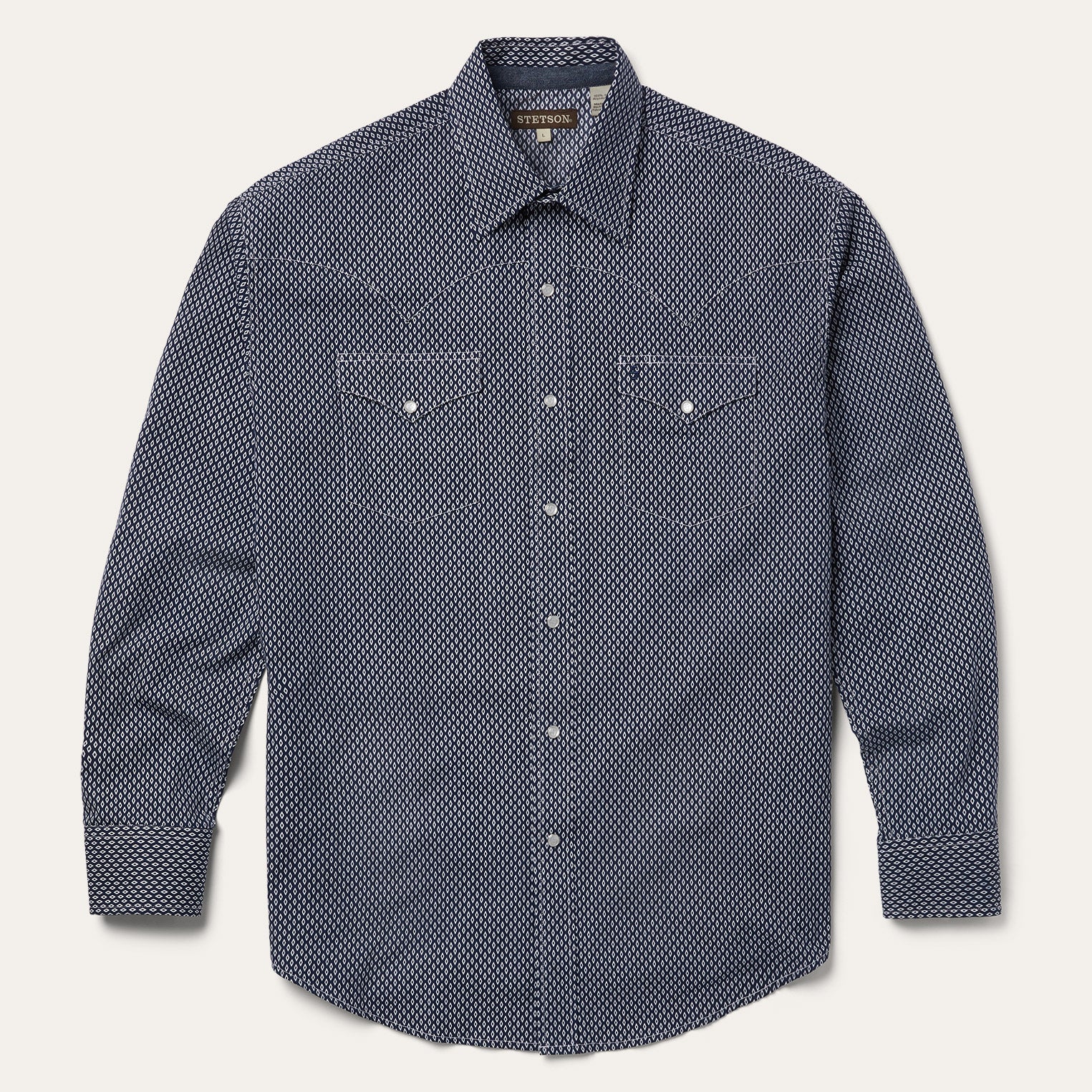 Diamond Geo Western Shirt | Stetson Blue