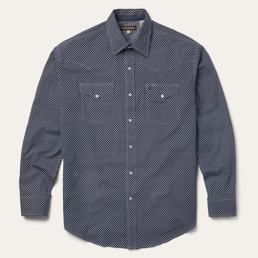 Diamond Geo Western Shirt | Stetson Blue