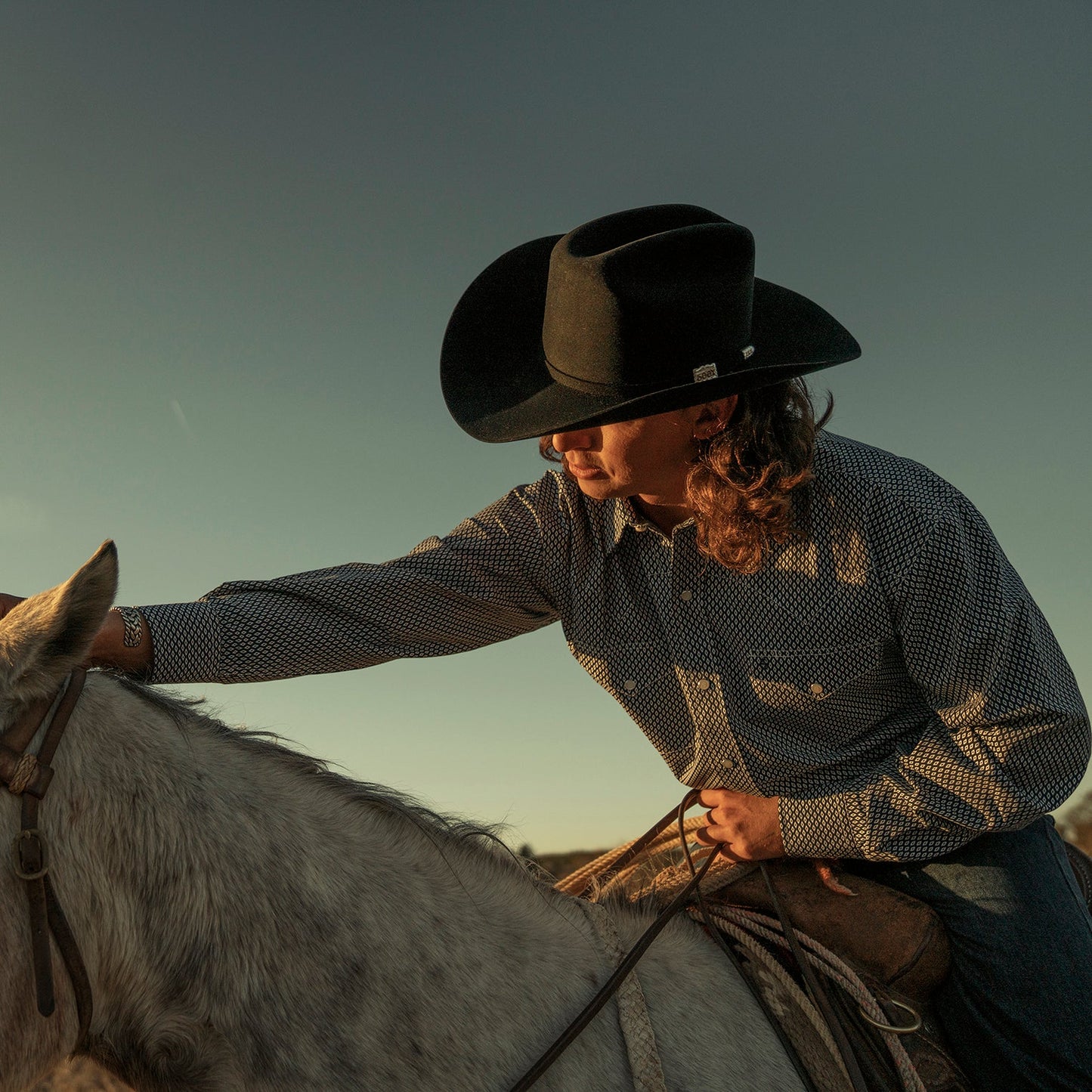 Diamond Geo Western Shirt | Stetson Blue