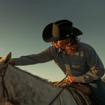 Diamond Geo Western Shirt | Stetson Blue