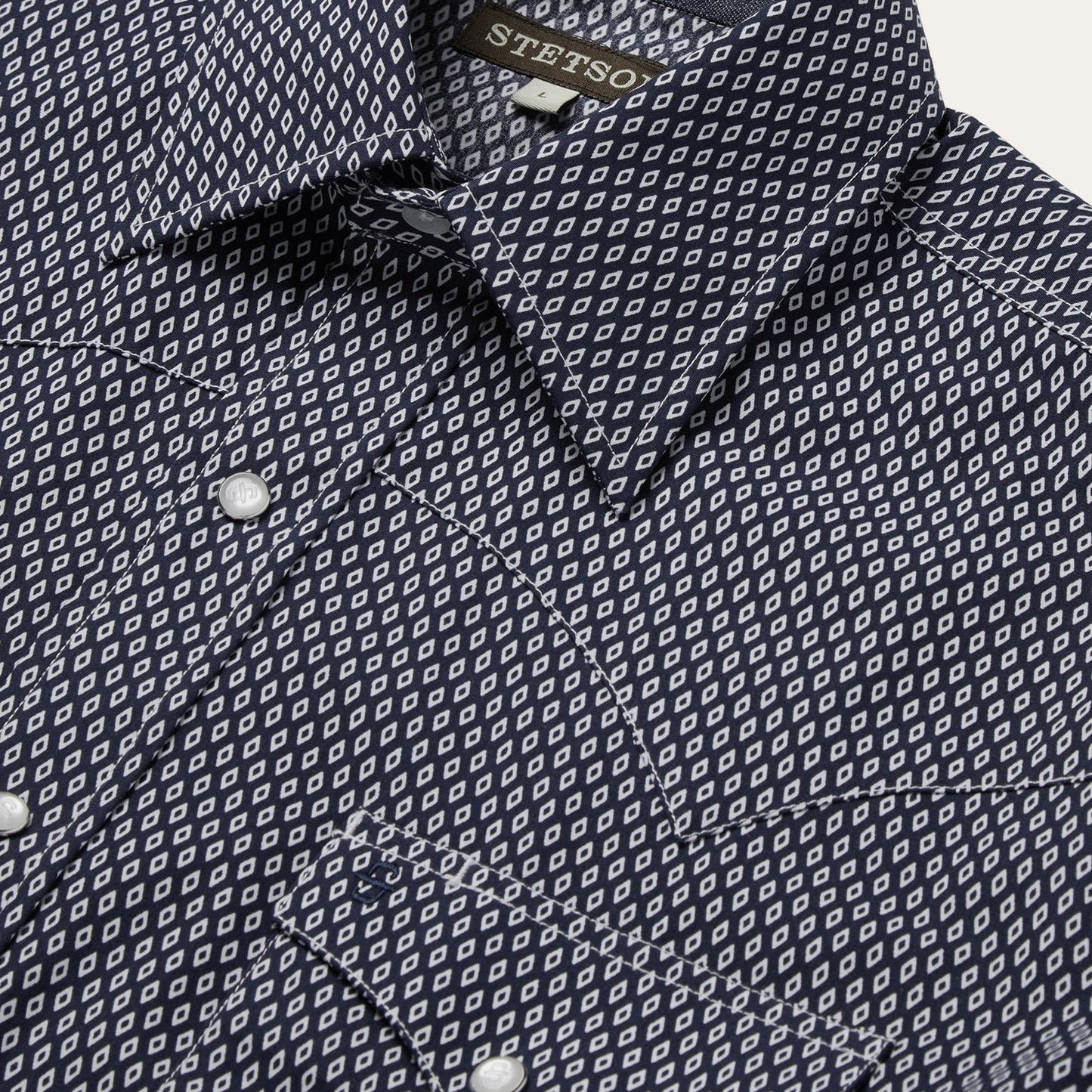 Diamond Geo Western Shirt | Stetson Blue