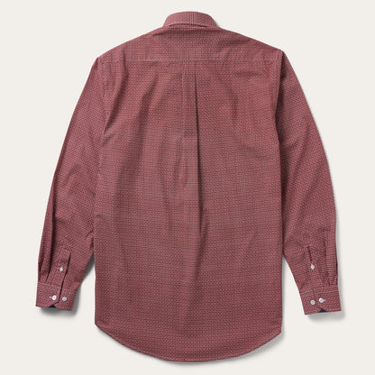 Micro Print Button-Front Shirt | Stetson Red