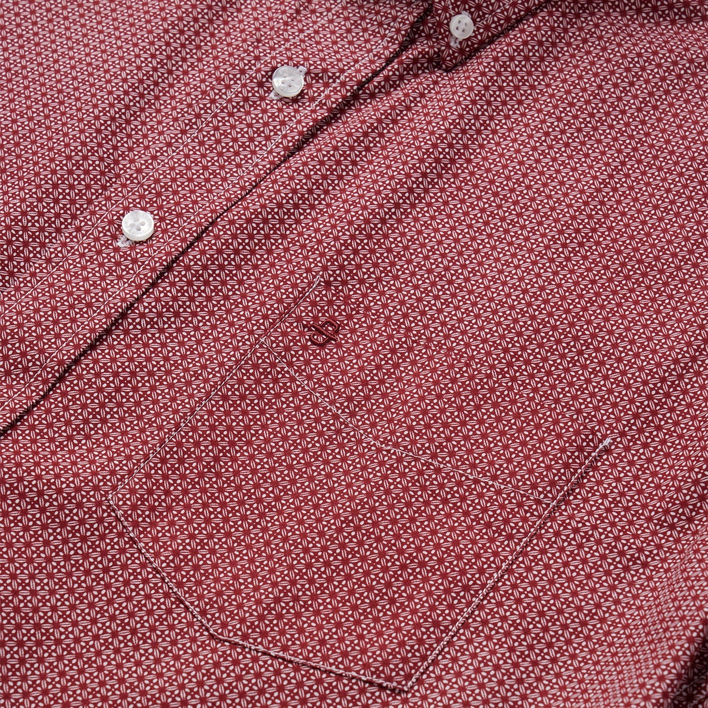 Micro Print Button-Front Shirt | Stetson Red