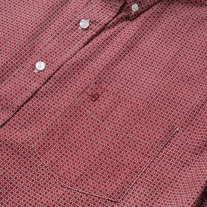 Micro Print Button-Front Shirt | Stetson Red