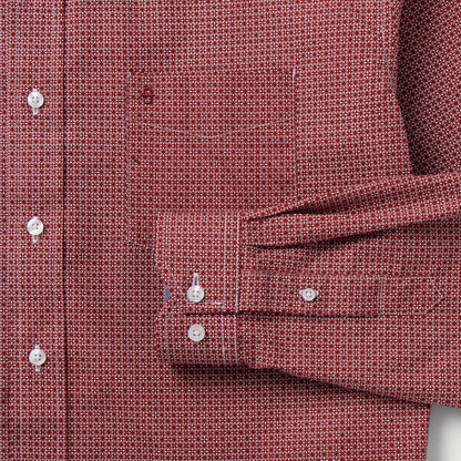 Micro Print Button-Front Shirt | Stetson Red
