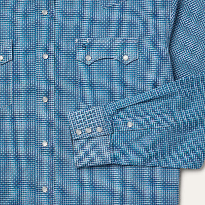 Micro Print Western Shirt | Stetson Blue
