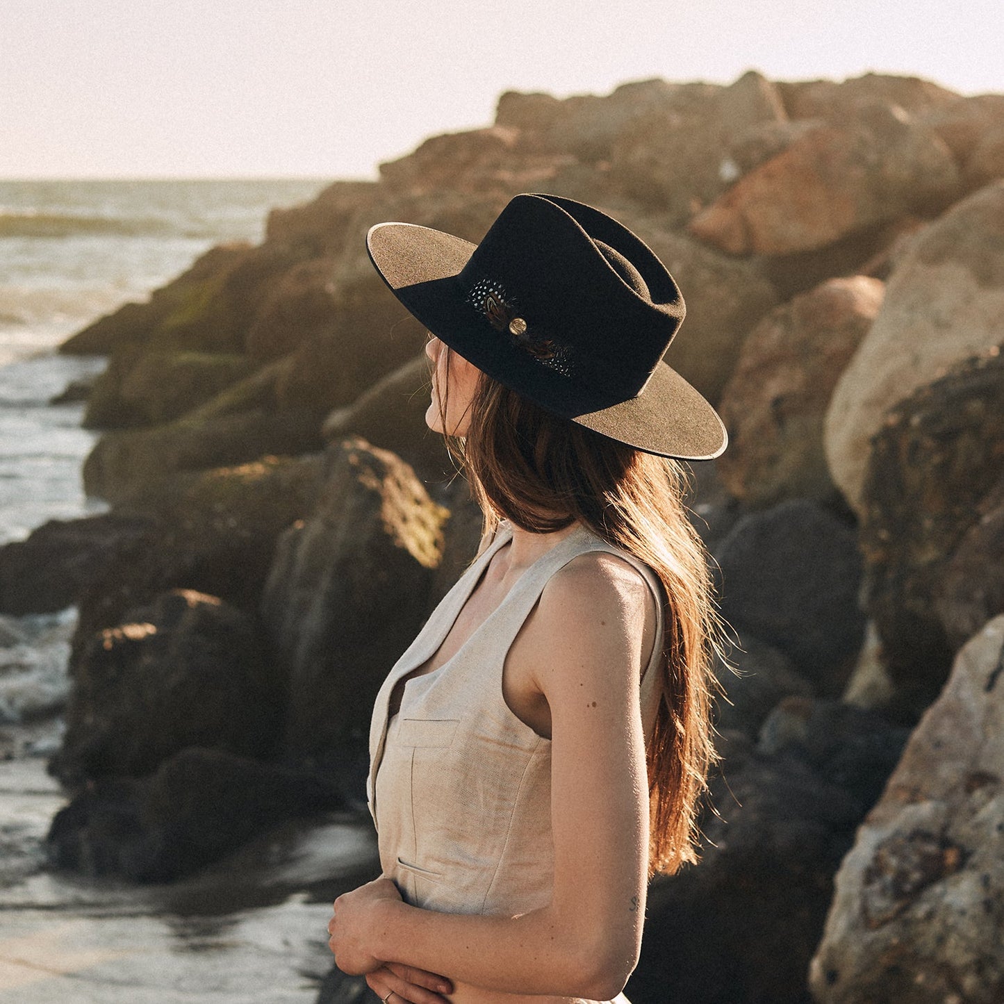 Midtown Wide Flat Brim Hat | Stetson Black