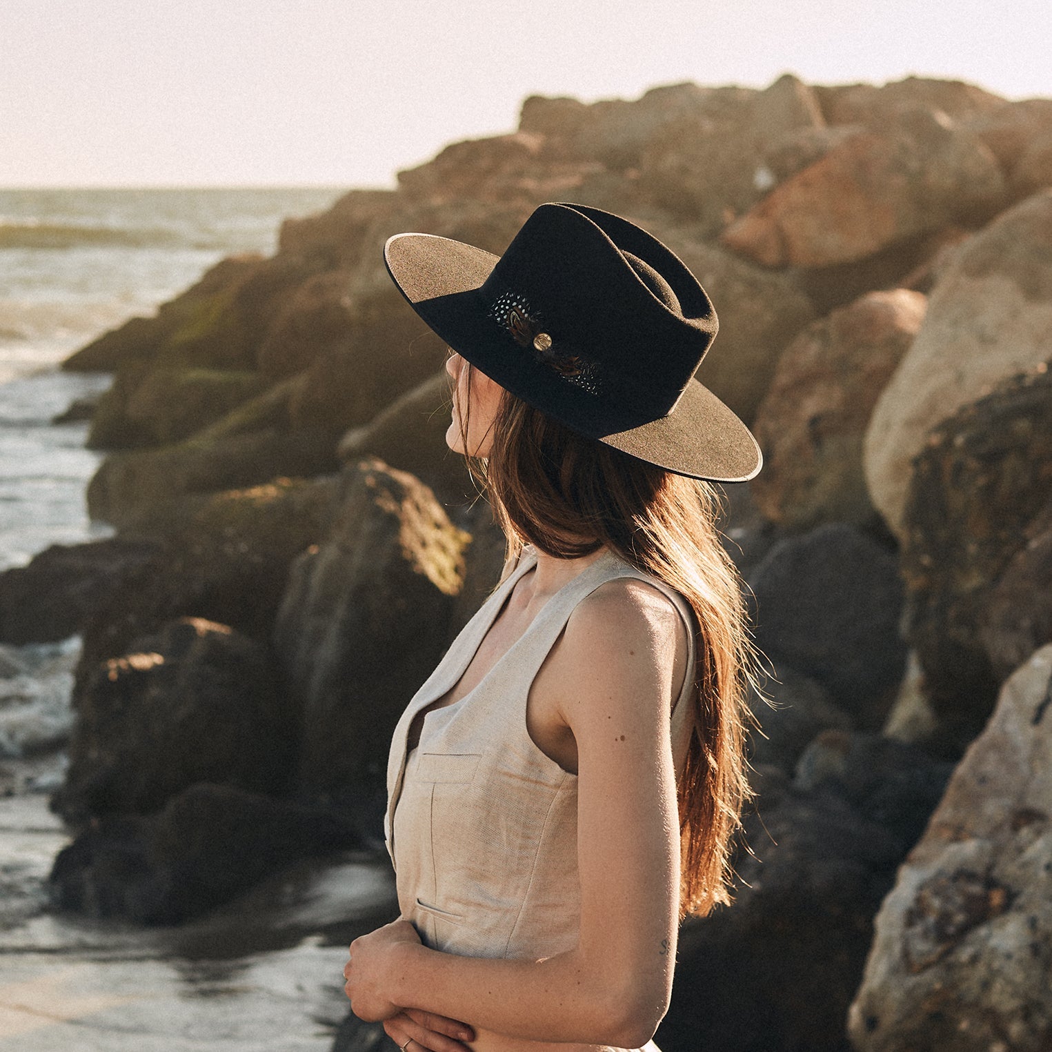 Midtown Wide Flat Brim Hat | Stetson Black