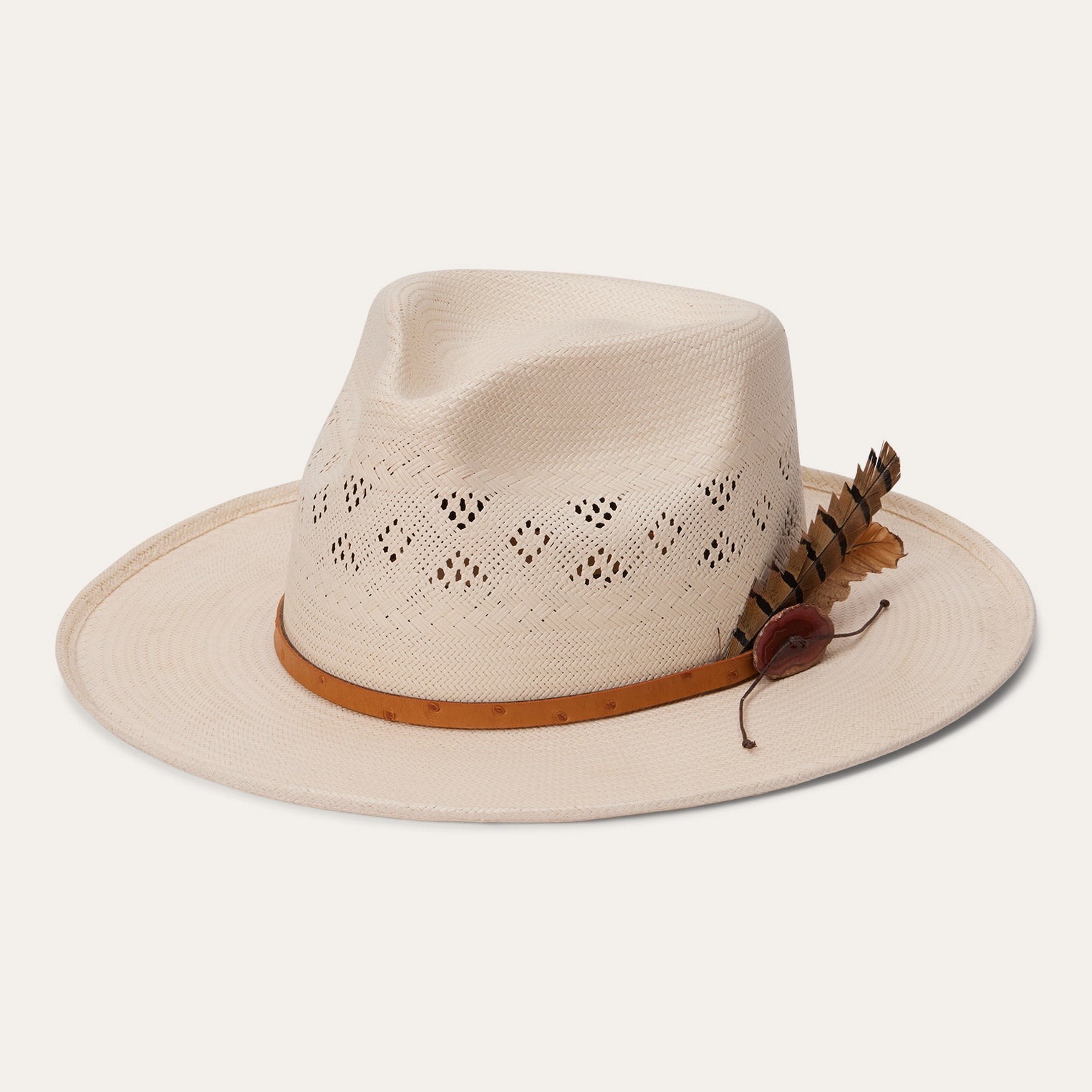 Andromeda Vented Straw Fedora | Stetson Natural