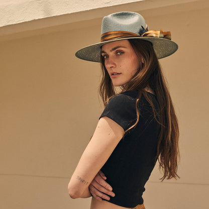 Caelus Straw Fedora | Stetson Seafoam