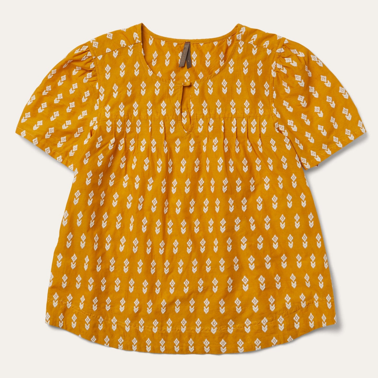 Short-Sleeved Aztec Blouse | Stetson Yellow