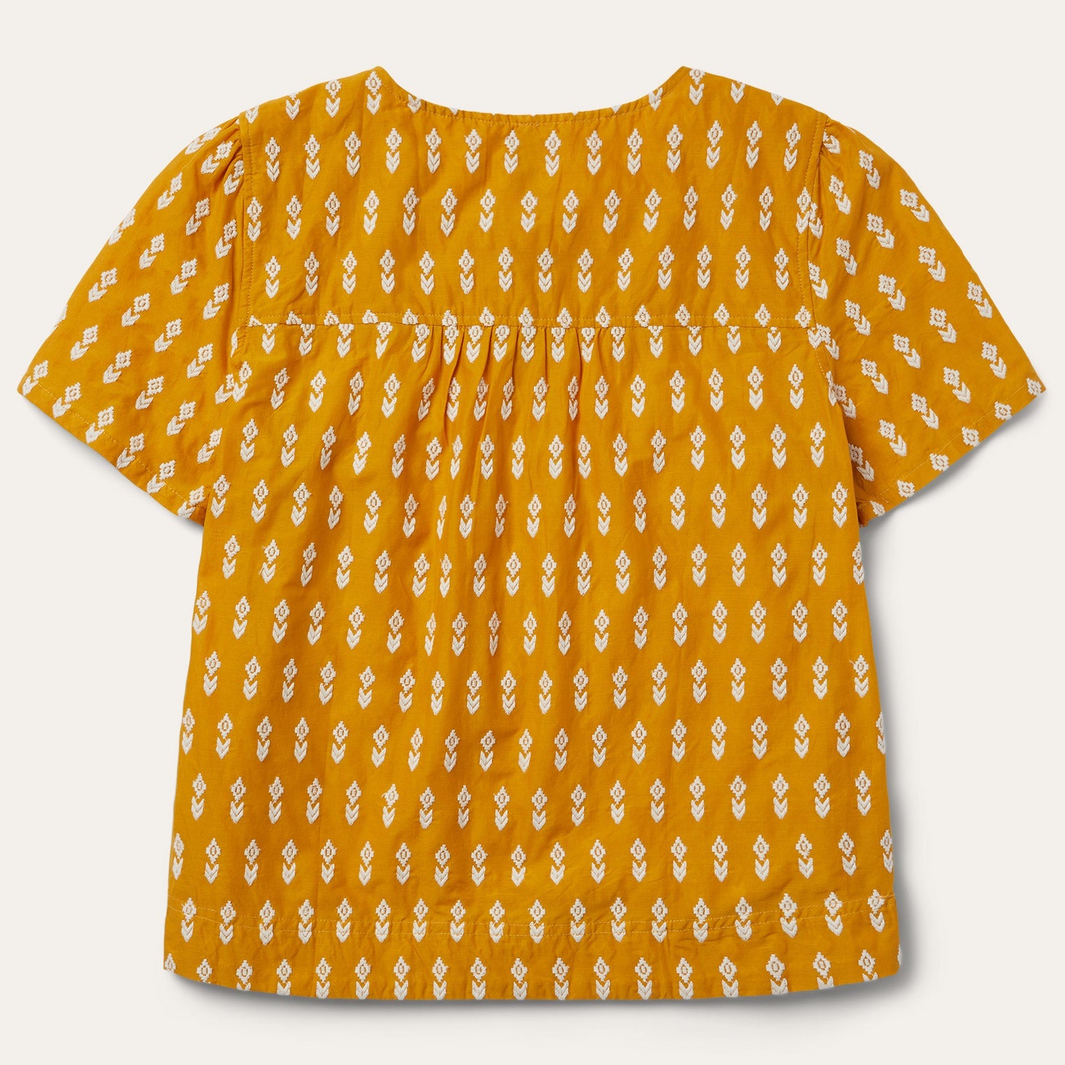 Short-Sleeved Aztec Blouse | Stetson Yellow