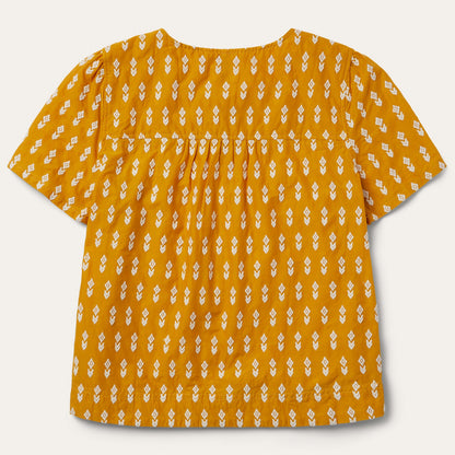 Short-Sleeved Aztec Blouse | Stetson Yellow