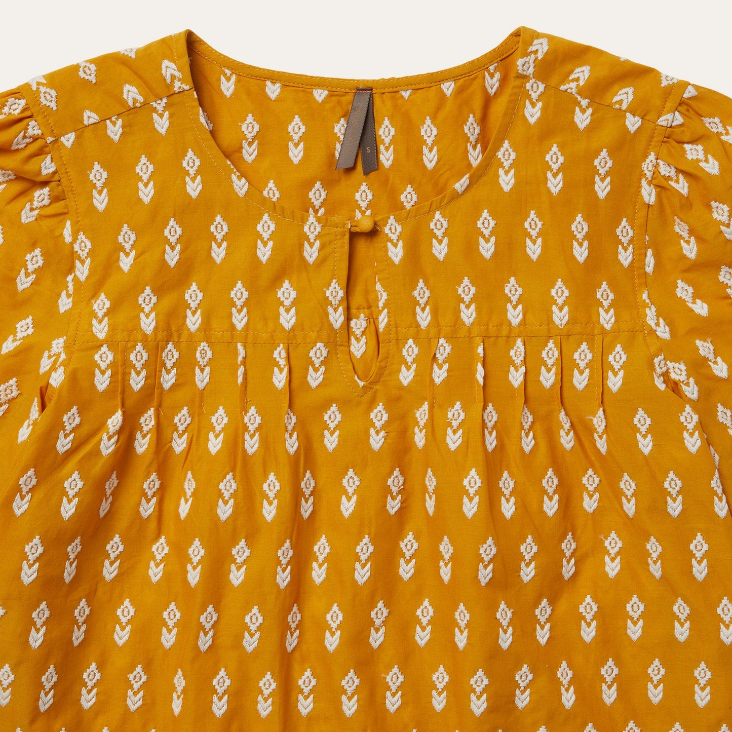 Short-Sleeved Aztec Blouse | Stetson Yellow