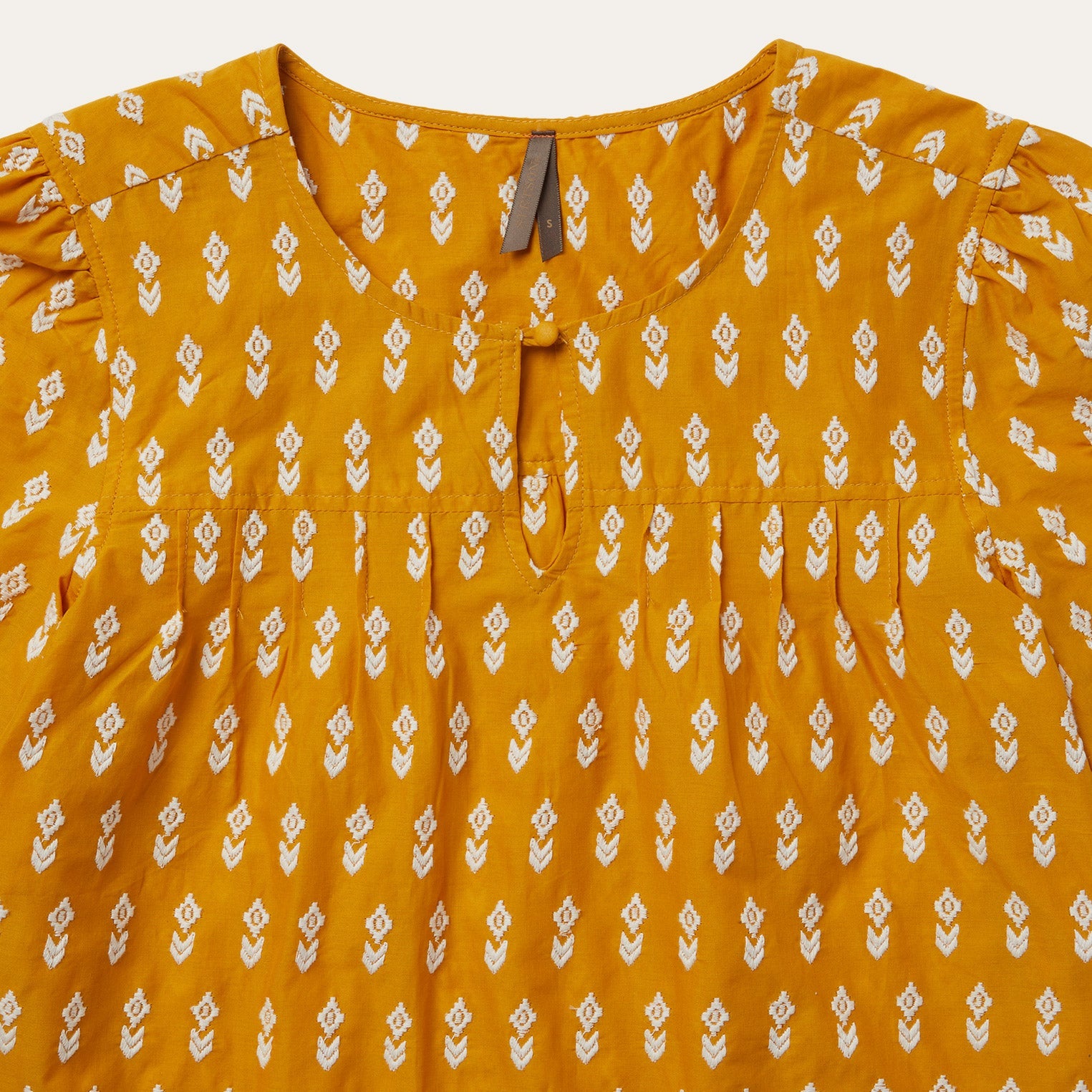 Short-Sleeved Aztec Blouse | Stetson Yellow